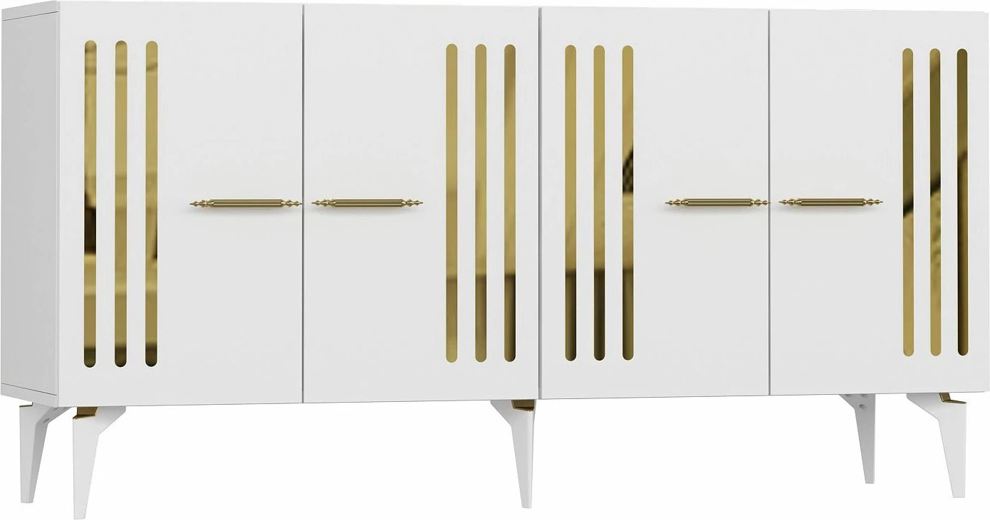 Konsolë Skye Decor, e bardhë, ari