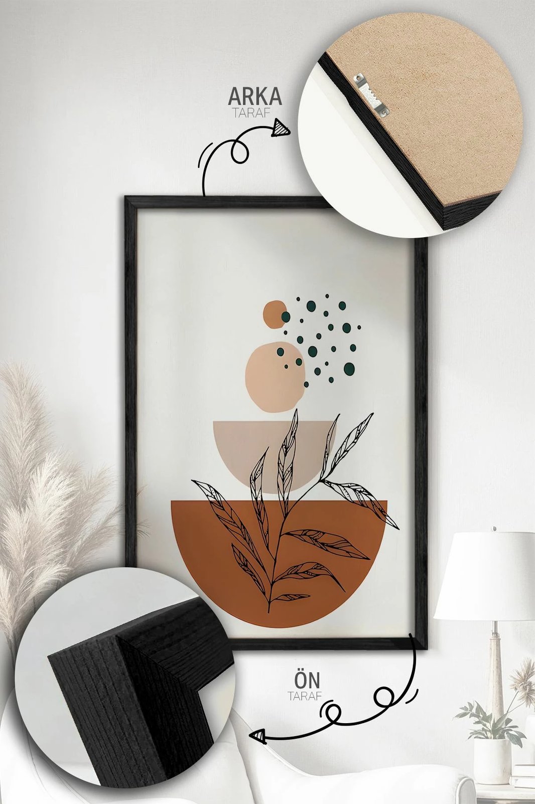 Pikturë dekorative me kornizë (3 copë), Wallity, Artvmodel14-Siyah