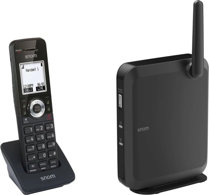 Telefon DECT Snom 110 SC, Mbështjellës pa tela, Speakerphone, 1000 kontakte, Caller ID, Ngjyrë e zezë
