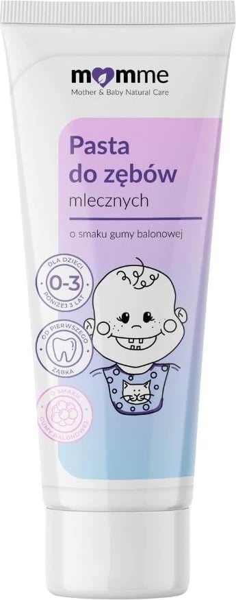 Pasta dhëmbësh për fëmijë MomMe Bubblegum Flavor 0-3, 50ml