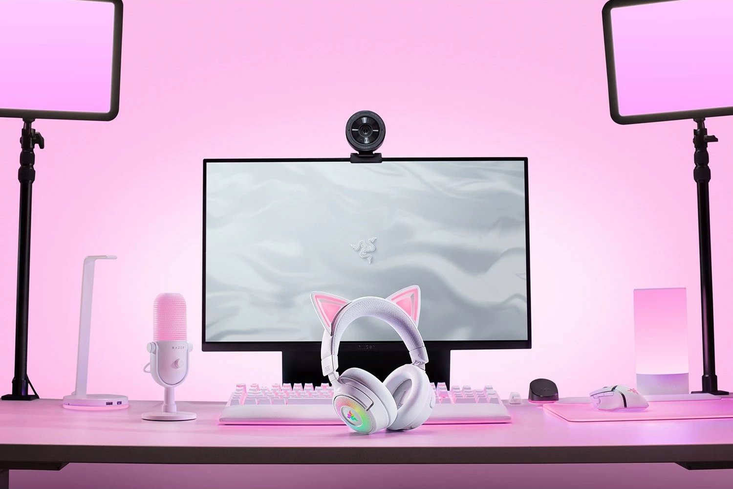Kufje Razer Kraken Kitty V3 Pro, wireless, RGB, të bardha