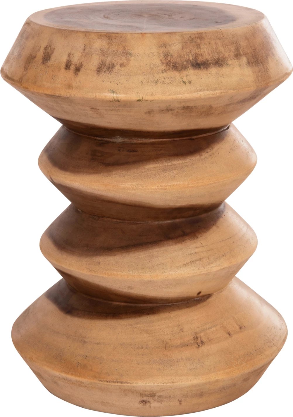 Stool i rrumbullakët Bellows, dru suar natyral, FH18235.11, 35x45cm
