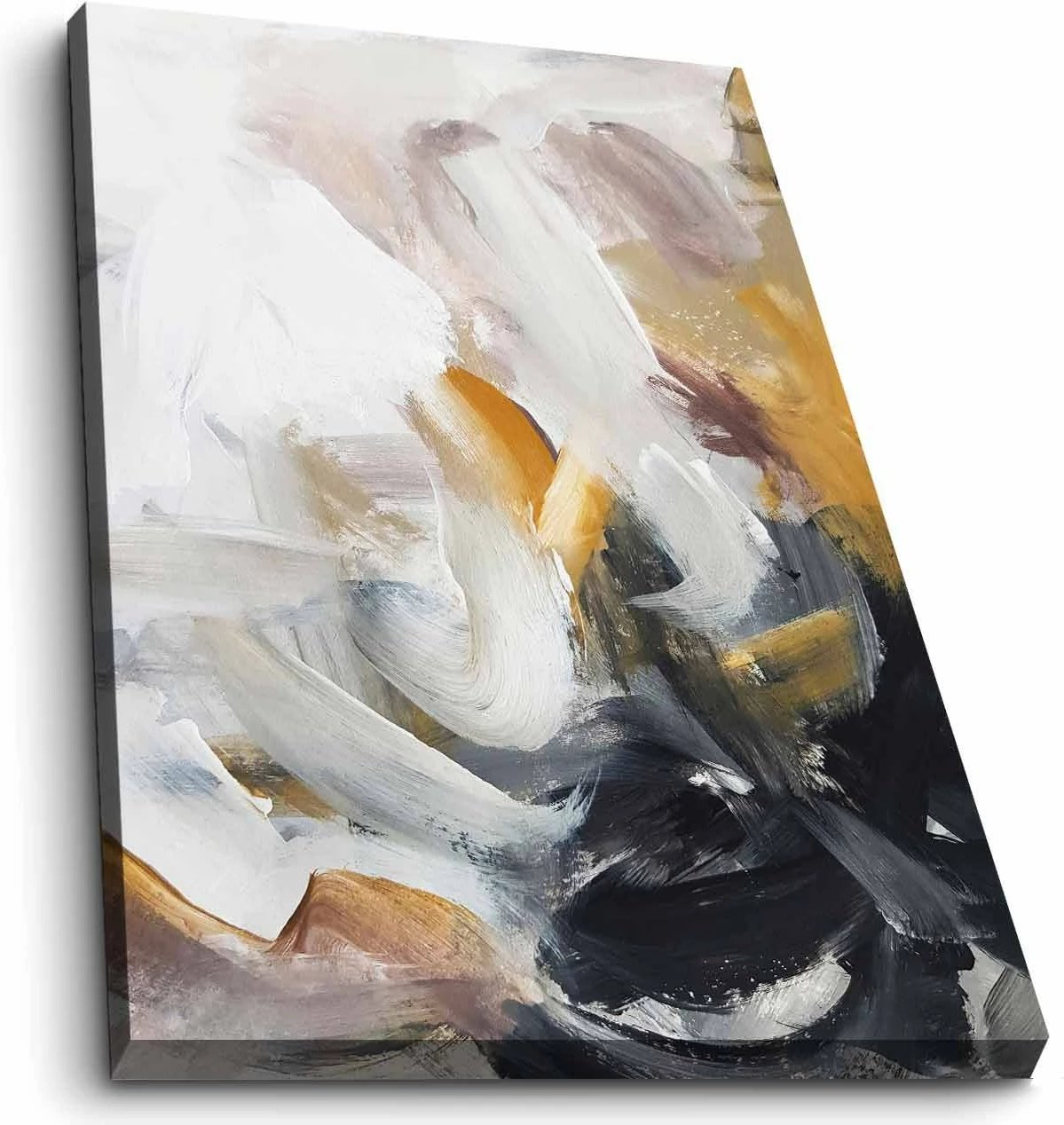 Pikturë dekorative në kanavacë, ngjyra camel, e kuqe damson, e bardhë, e zezë, 45x70cm, 4570NISC-009