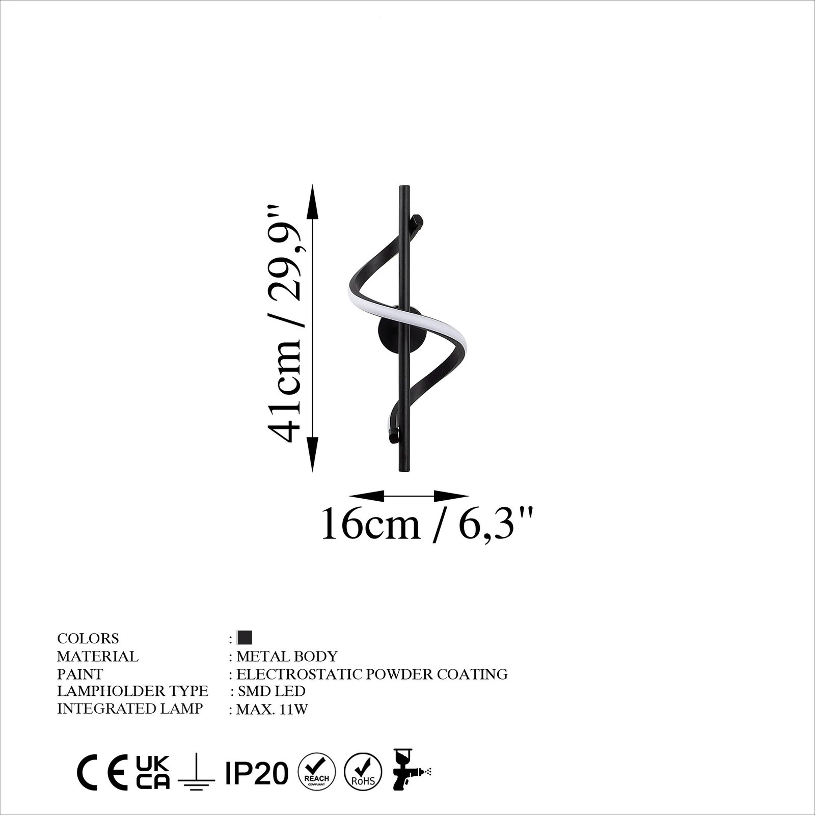 Llambë muri Opviq, Lıkma - 13510, ngjyrë e zezë