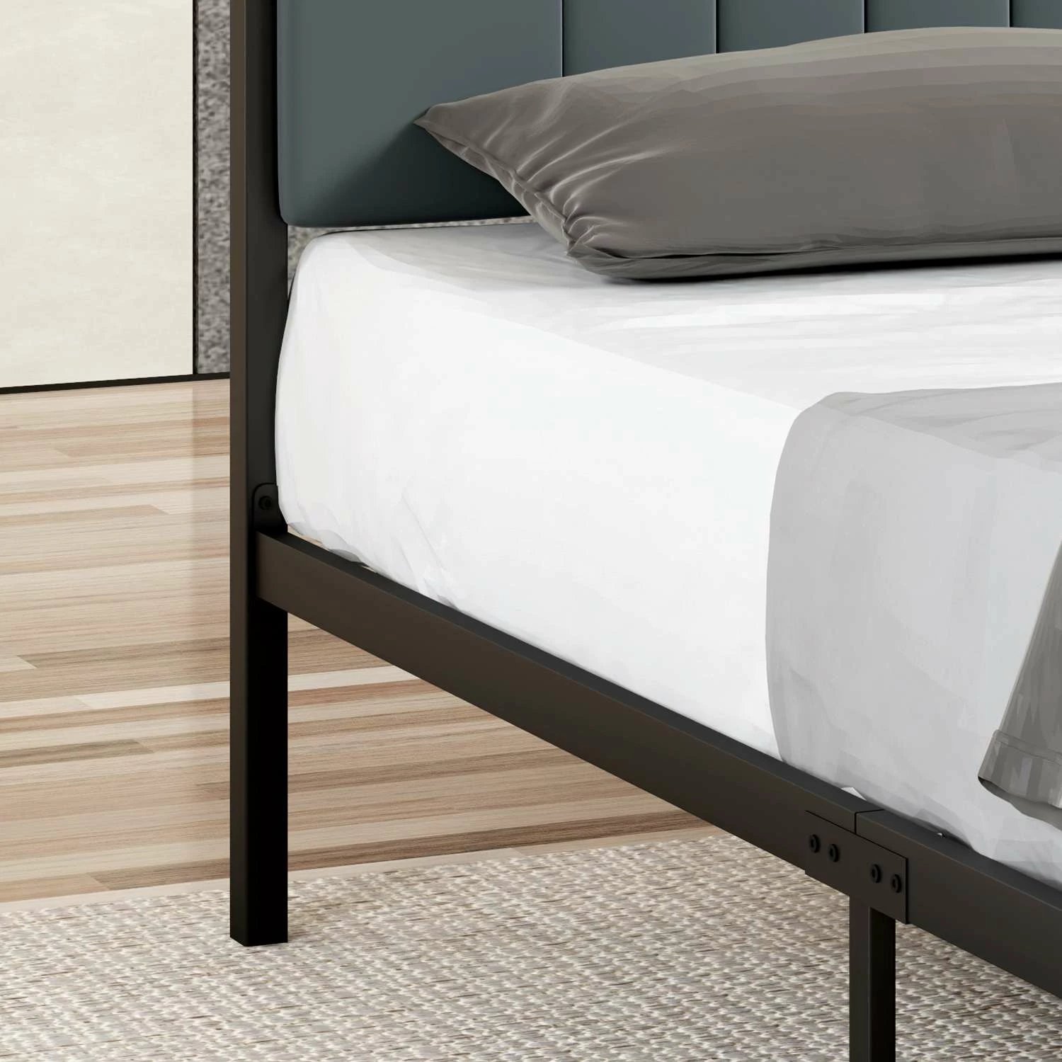 Kornizë krevati dopio Skye Decor, ngjyrë antracit, 150x200