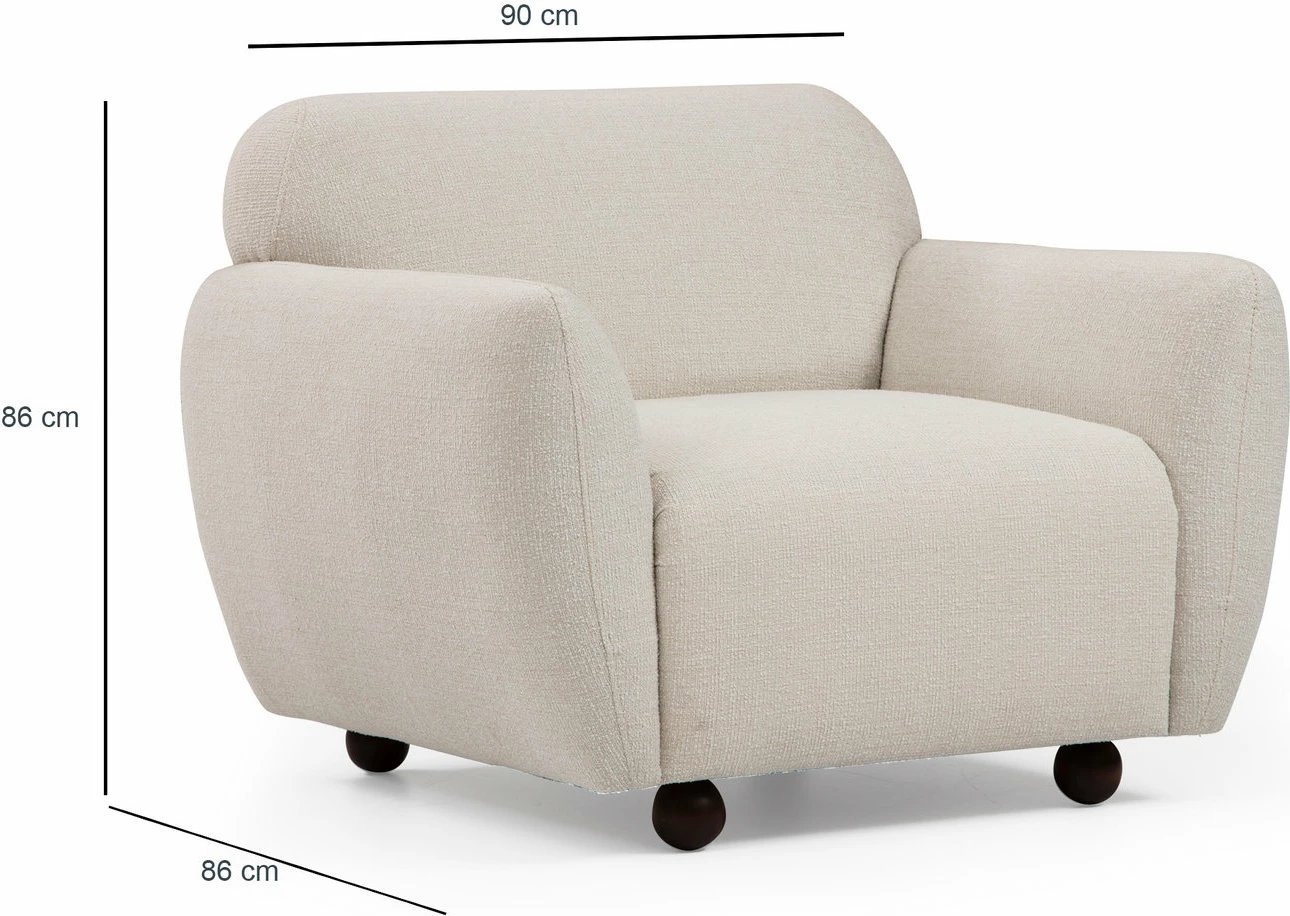 Karrige krahu Eddy, krem, Atelier del Sofa