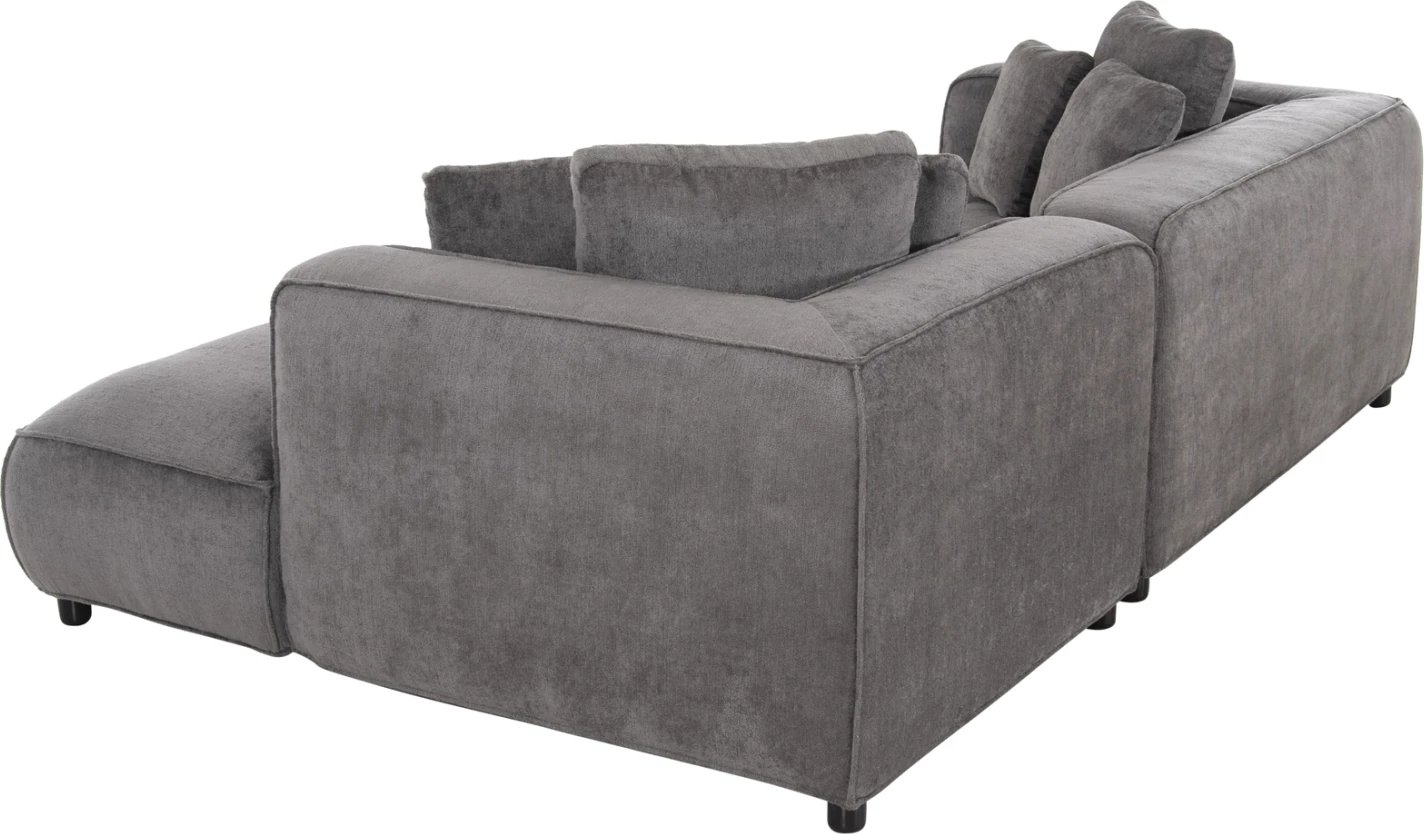 Divan qoshe 3-vendësh GRACE FH3280.03R, pëlhurë gri, 252x105-160x70-90H cm