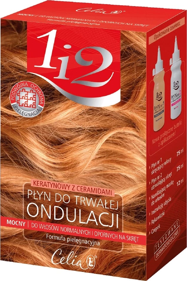 Zgjidhje për permanent për femra Celia 1i2 Keratin Perm Solution me Ceramide Strong 160ml