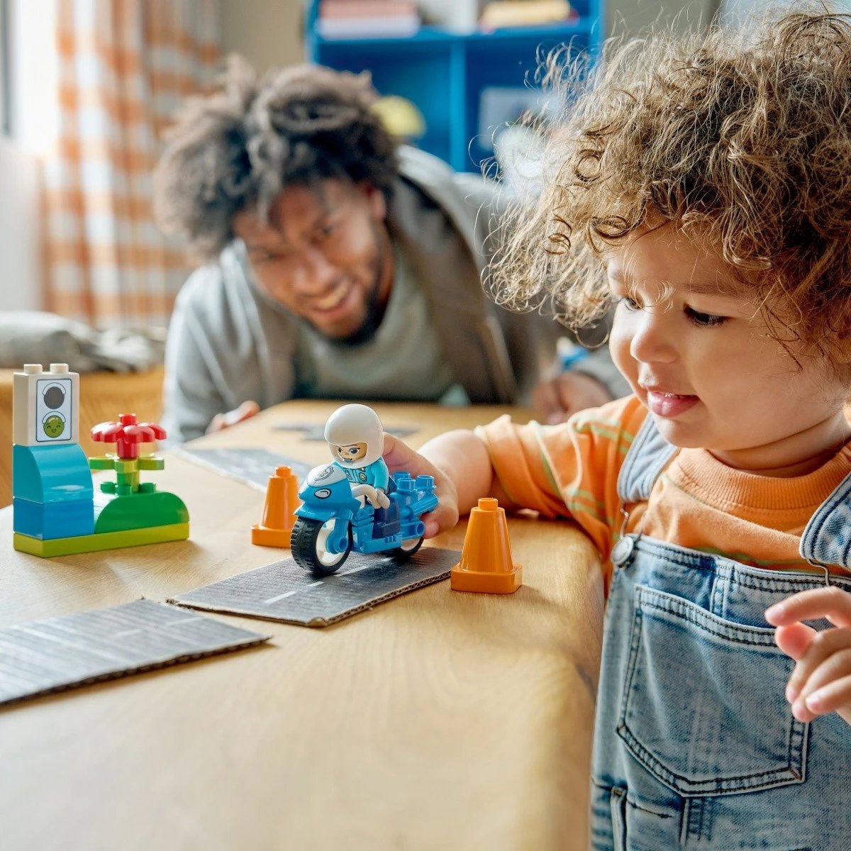 Set blloqe, LEGO DUPLO 10471 Blue Police Motorcycle, motoçikletë policie, 11 pjesë, 2+ vjeç, blu, set i vogël