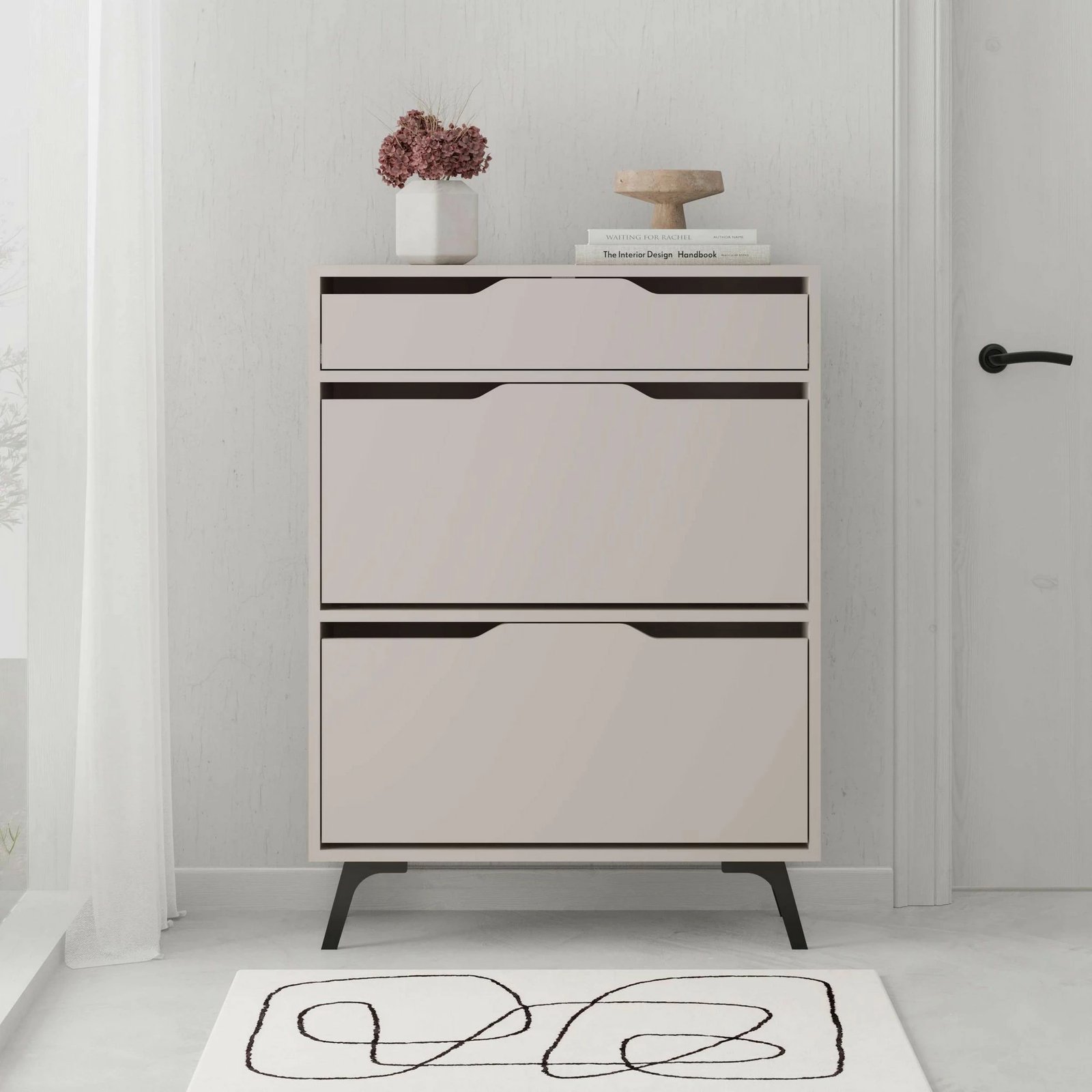 Dollap për këpuca, Skye Decor, ngjyrë moka e çelët