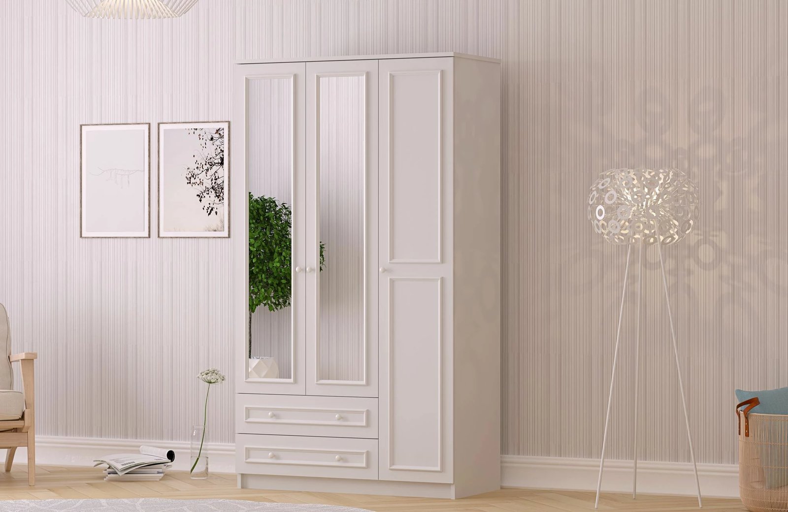 Dollap Skye Decor, mat i bardhë, RB-186-01