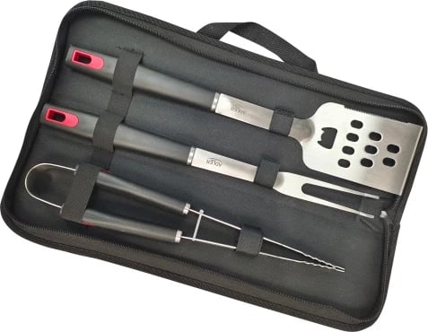 Set veglash grilli, Adler AD 6727, inox 420 1.5mm, 3 copë me etui, e zezë
