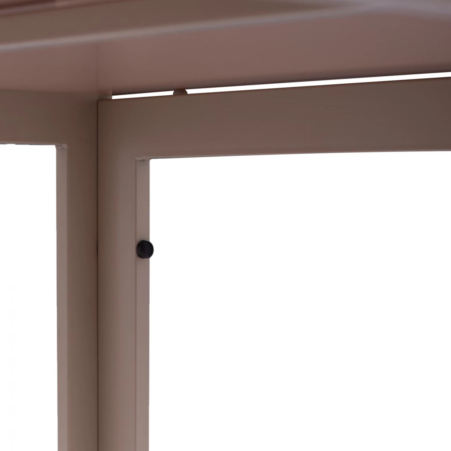 Tavolinë drejtkëndore metalike, ngjyrë kapuçino, me xham, FH5767.04, 150x90x75 cm