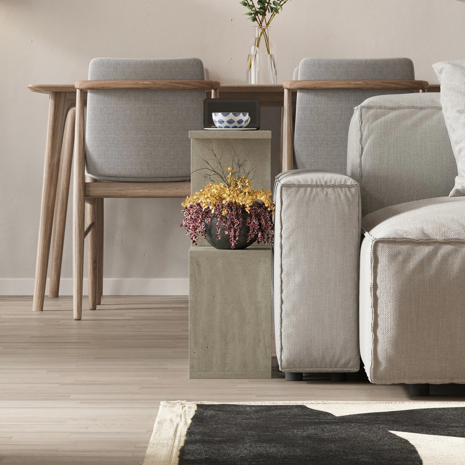 Tavolinë kafeje, ngjyrë travertine, Skye Decor