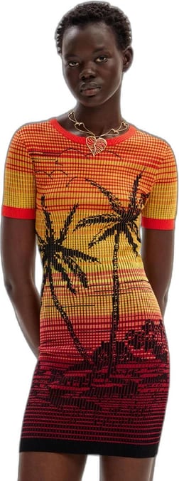 Fustan për femra Desigual, i kuq