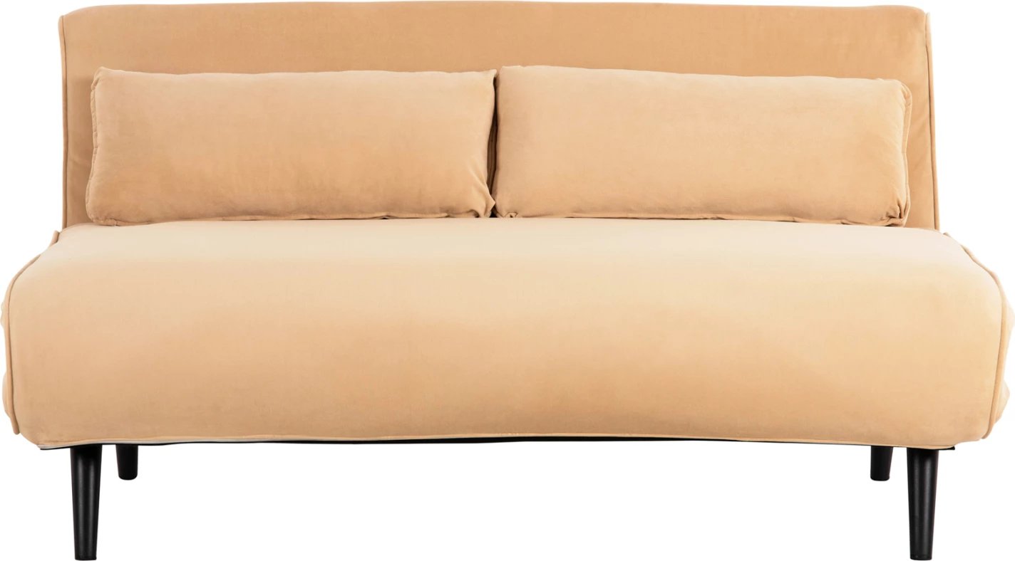 Shtrat divan ASMA FH3077.17, 2-vendësh, kadife, ngjyrë bezhë, 142x96x74H cm