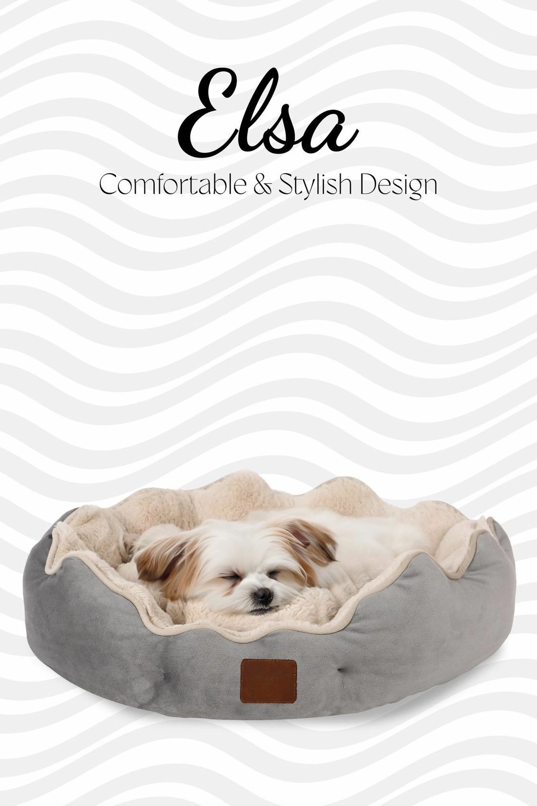 Shtrat për qen Elsa, Paws & Whiskers, mesatar, gri/bezhë