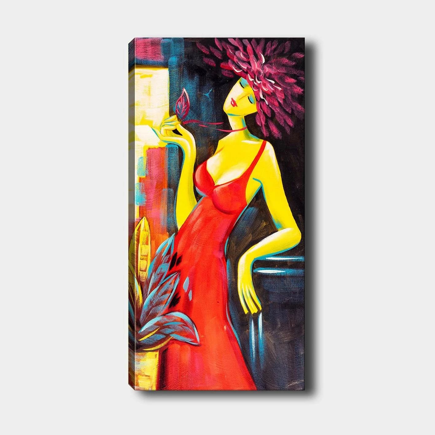 Pikturë dekorative në kanavacë, shumëngjyrëshe, kornizë druri, 30x80cm, DKY394574452_3080