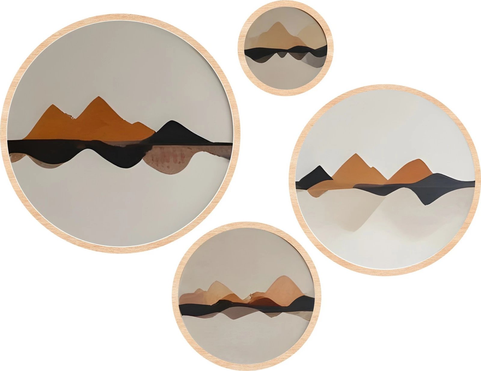 Pikturë dekorative me kornizë MDF (4 copë), Wallity, Huhu298