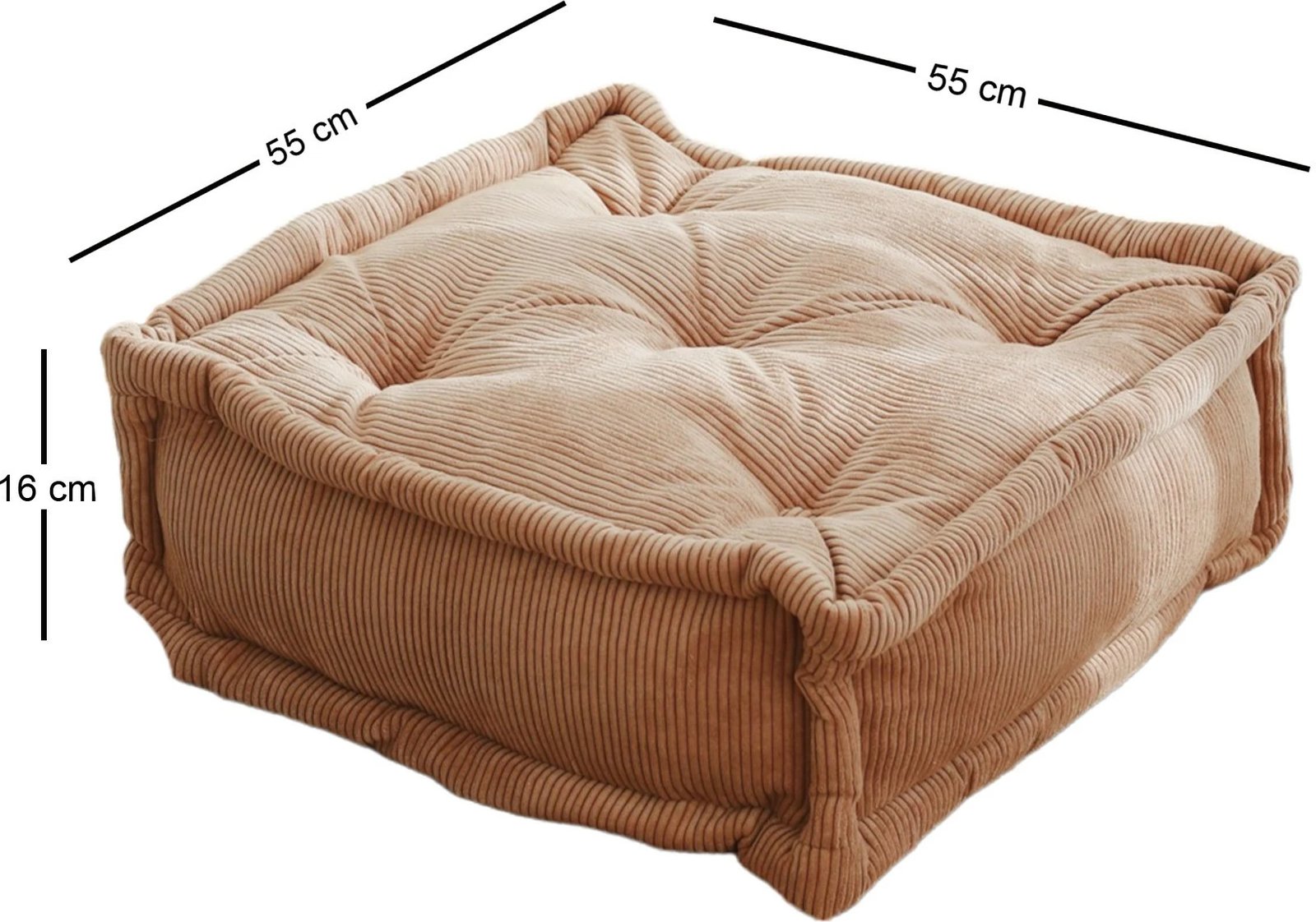 Jastëk Velvet Atelier del Sofa, ngjyrë camel, 55x55x16cm
