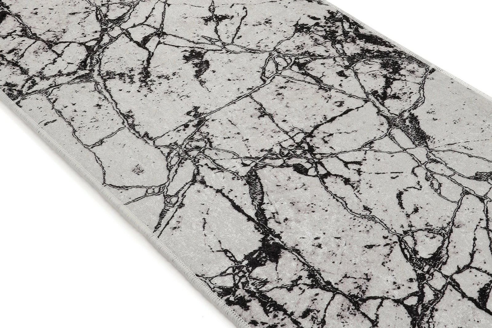 Qilim për korridor, model mermeri, i bardhë, 60x140cm