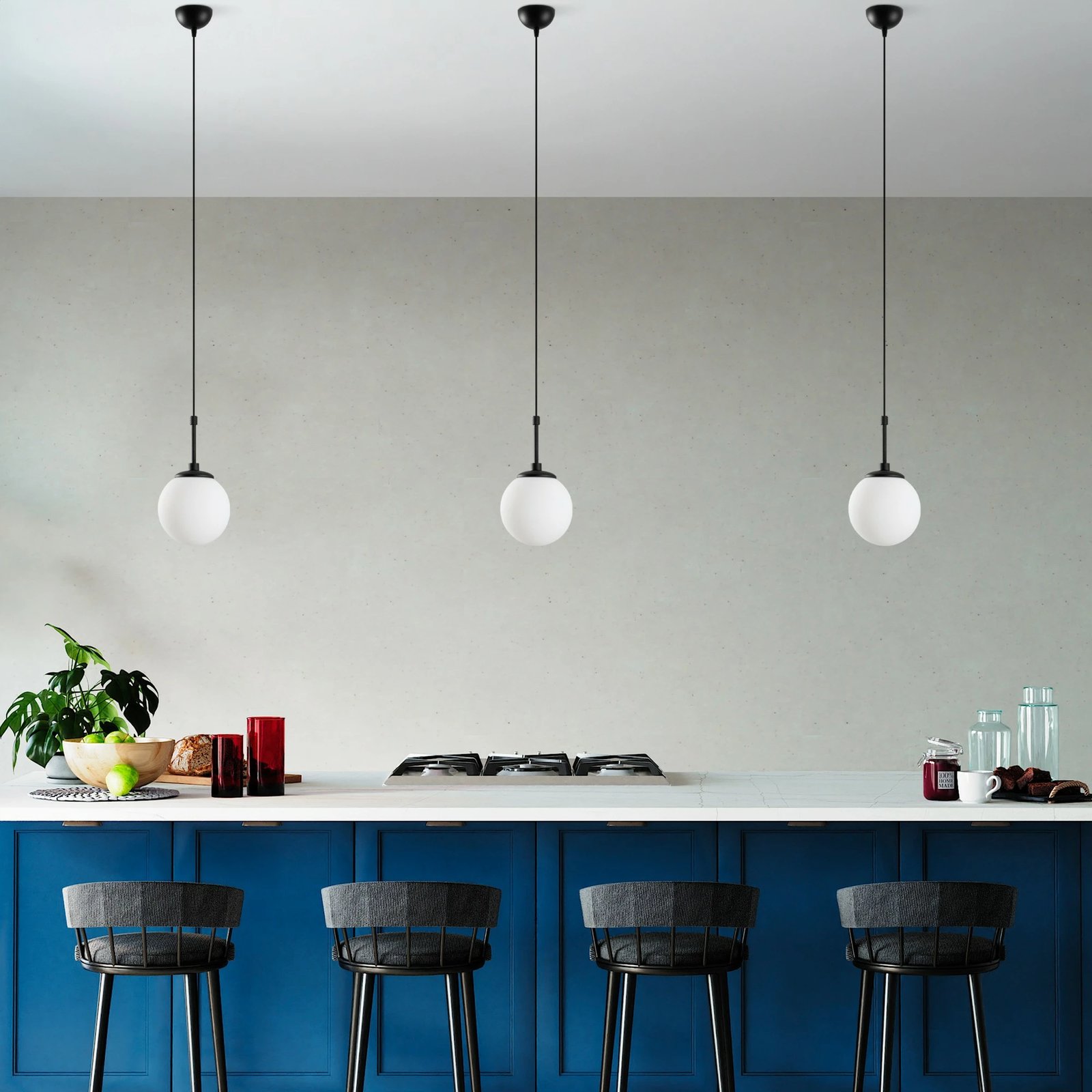 Llambë tavani Opviq, Orbital, trup metalik, e zezë, 15-14001