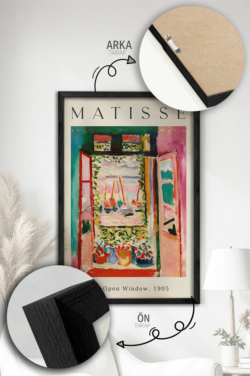 Pikturë dekorative me kornizë (3 copë), Wallity, Artvmodel1-Sıyah