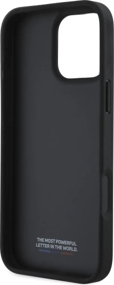 Mbështjellës, BMW, Smooth Rubber Logo, për iPhone 16 Pro Max, i zi