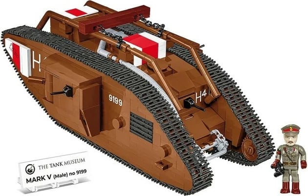 Set lodër ndërtimi Cobi Klocki Mark V (Male) 9199, 844 pjesë, kafe