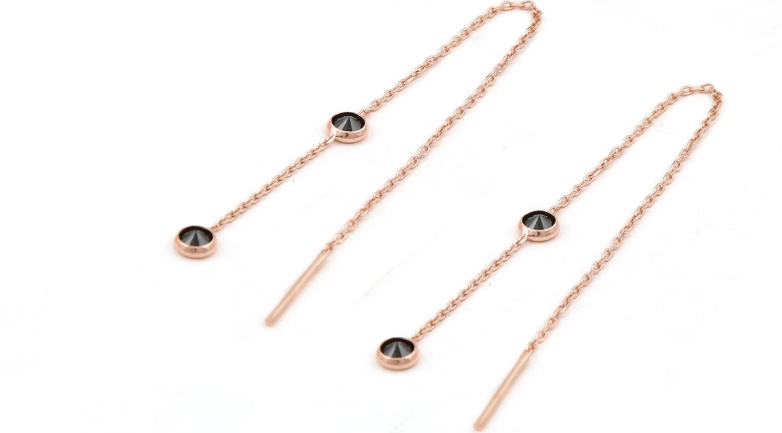 Vathë argjendi Jumeon, ngjyrë rozë ari dhe e zezë, 9861SİYAH