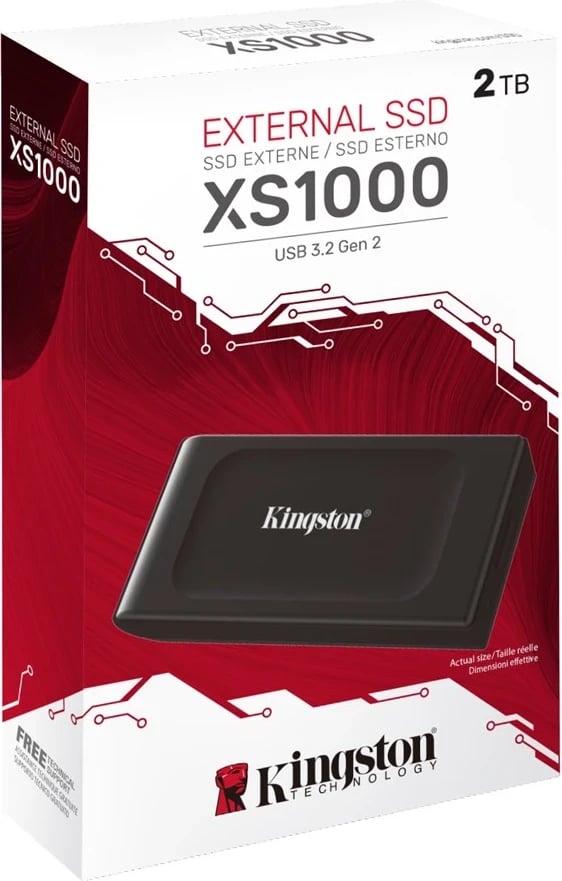 SSD Portativ Kingston XS1000, 2TB, USB 3.2 Gen 2