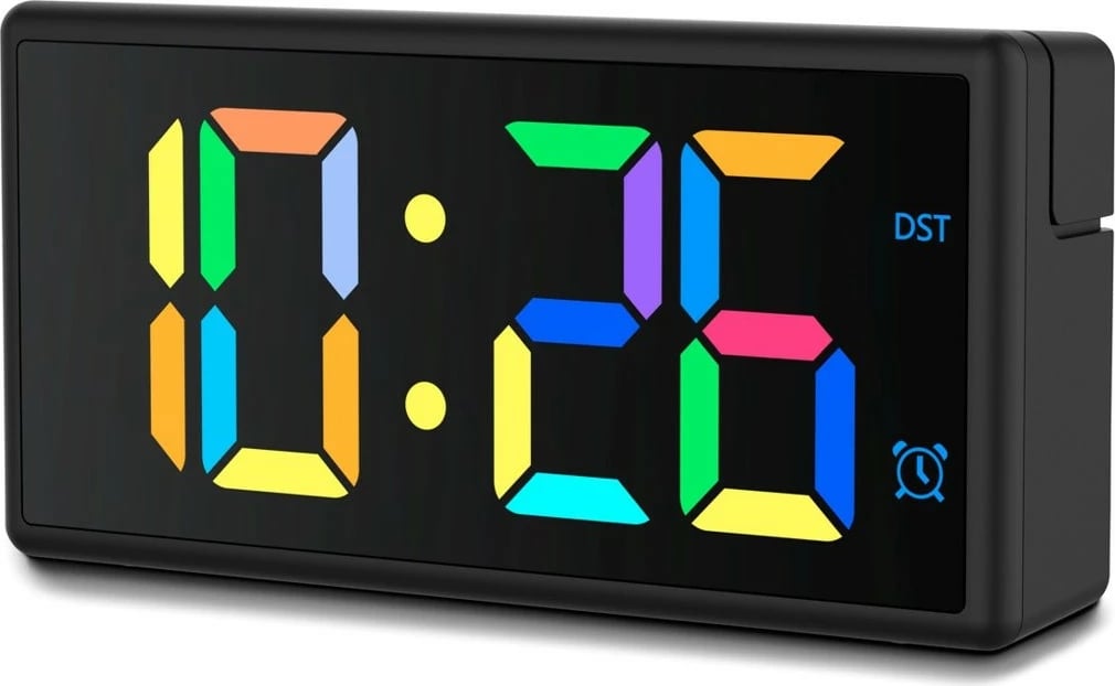 Orë alarmi elektronike Hama Ibiza, digjitale, me ekran shumëngjyrësh, USB, e zezë
