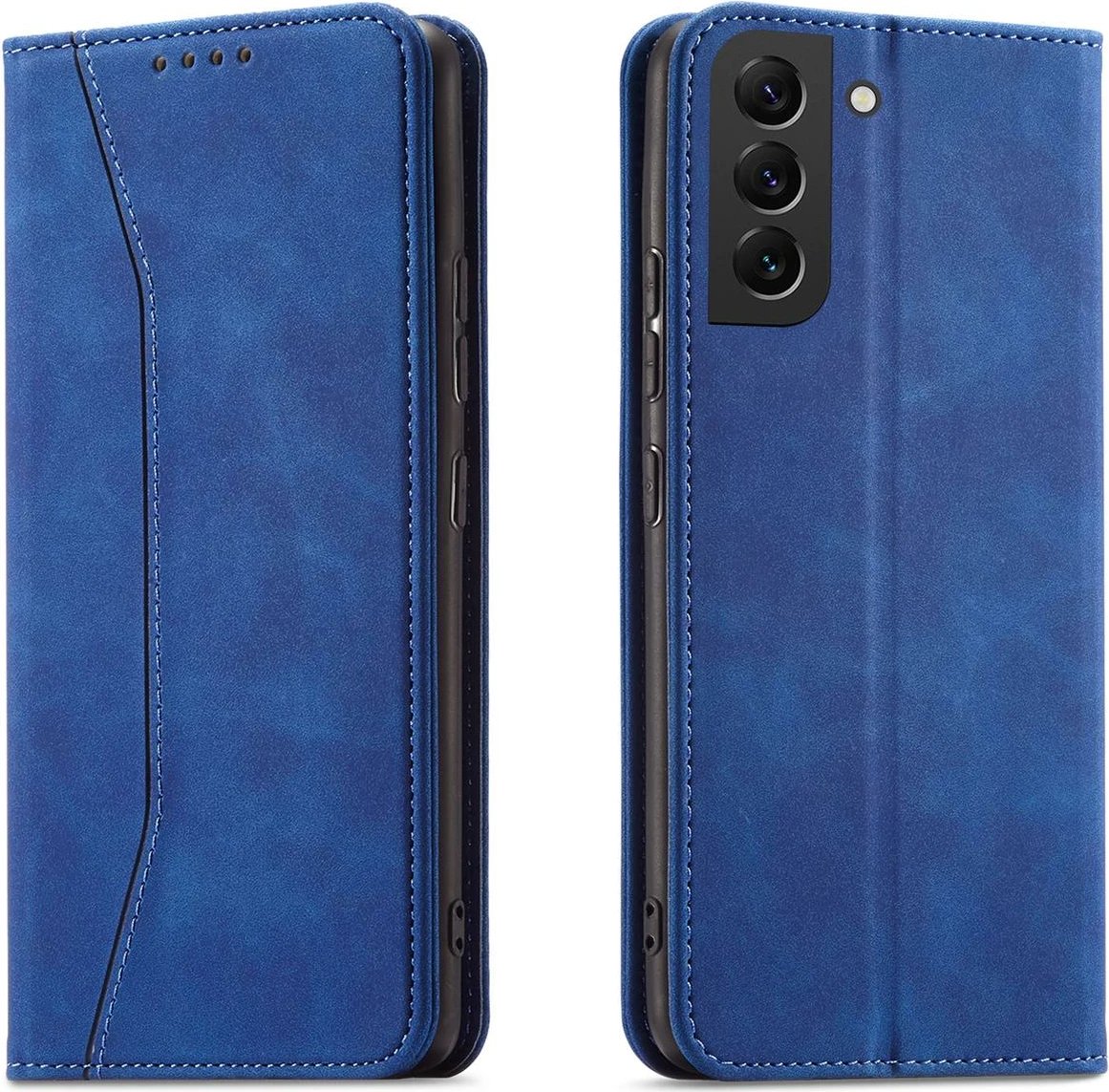 Mbështjellës Hurtel Magnet Fancy Case për Samsung Galaxy S22+, portofol, blu