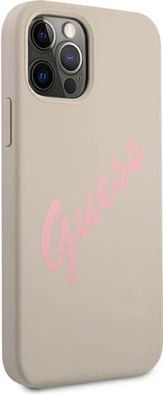 Mbështjellës Guess GUHCP12MLSVSGP për iPhone 12/12 Pro 6.1", silikon, hirtë/rozë Mbështjellës Guess GUHCP12MLSVSGP për iPhone 12/12 Pro 6.1", silikon, hirtë/rozë