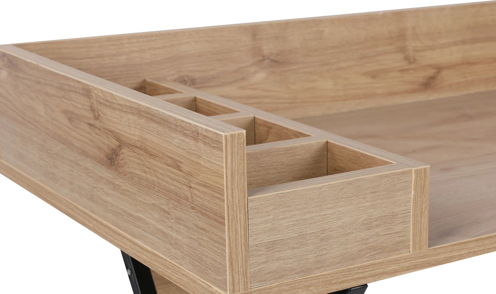 Tavolinë grimi moderne, ngjyrë arre dhe e zezë, Skye Decor, Sofya