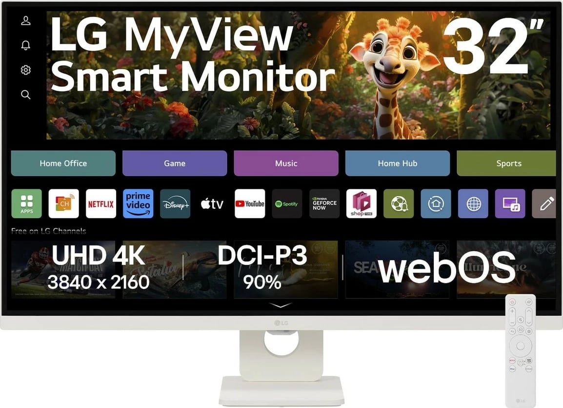 Monitor LG 32SR73U-W 31.5 inç 4K Ultra HD, webOS, Bluetooth, bardhë
