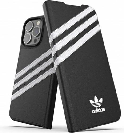 Mbështjellës Adidas OR Booklet Case PU për iPhone 13/13 Pro 6.1", zi-bardhë
