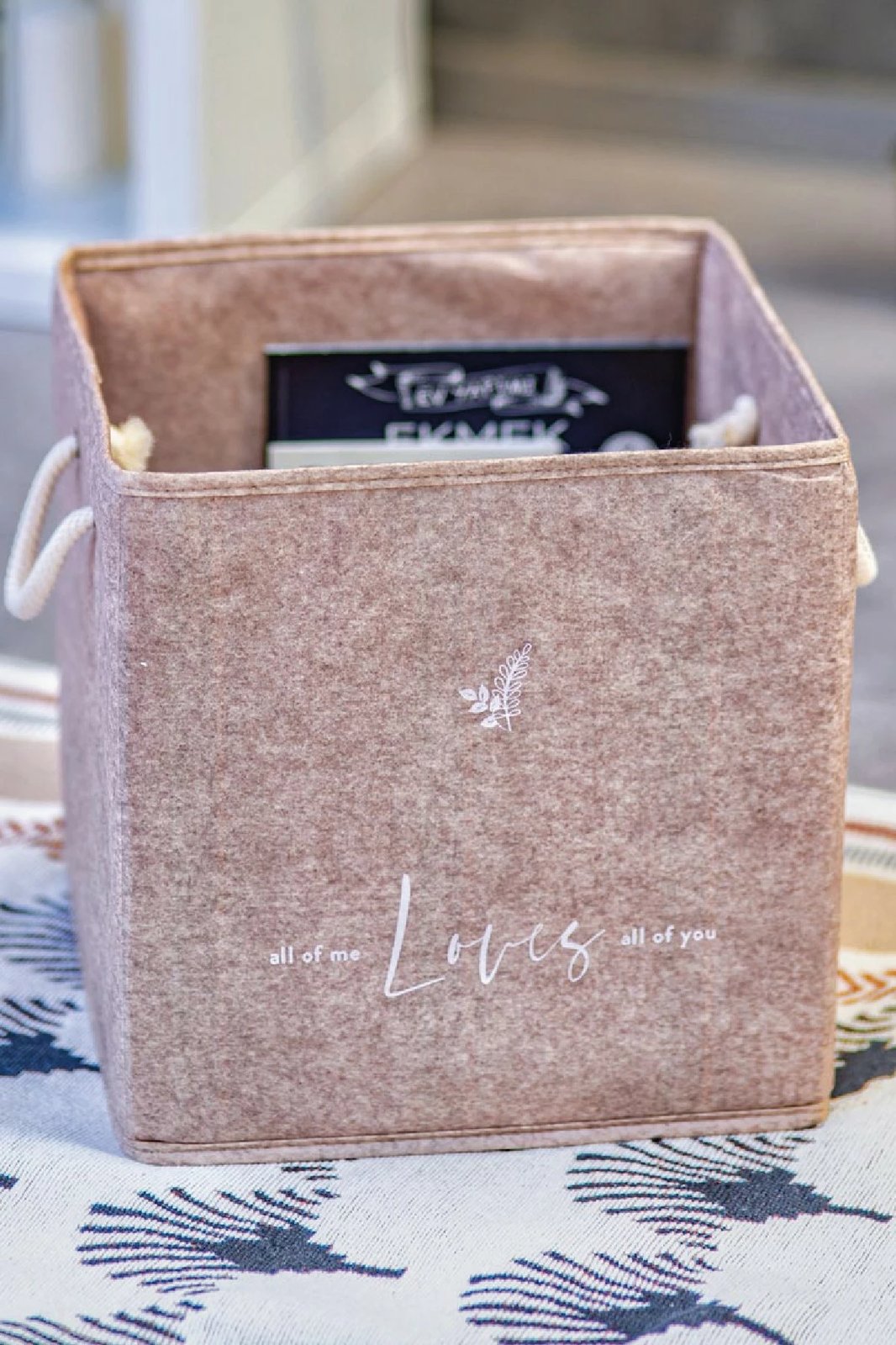 Shportë prej fëlti, ngjyrë krem, Aberto Design, KALS-03679