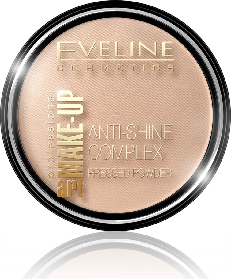 Puder e presuar Eveline Cosmetics Art Make Up Anti-Shine Complex Mineral Powder me mëndafsh 37 Warm Beige 14g