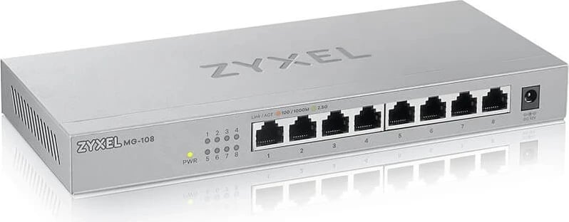Switch Ethernet ZyXEL MG-108, 2.5G, çelik