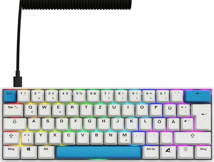 Tastierë gaming Sharkoon Skiller SGK50S4 Gen2, PBT, DE, RGB, e bardhë/blu Tastierë gaming Sharkoon Skiller SGK50S4 Gen2, PBT, DE, RGB, e bardhë/blu