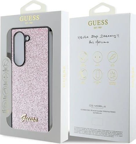 Mbështjellës Guess 4G Glitter Script për Samsung Galaxy Z Fold 6, Rozë