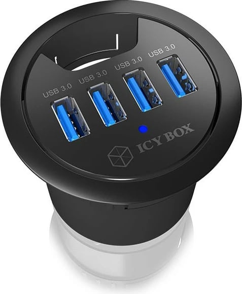 USB hub ICY BOX IB-HUB1403, 4 porta, USB 3.2 Gen 1, 1.2m, e zezë