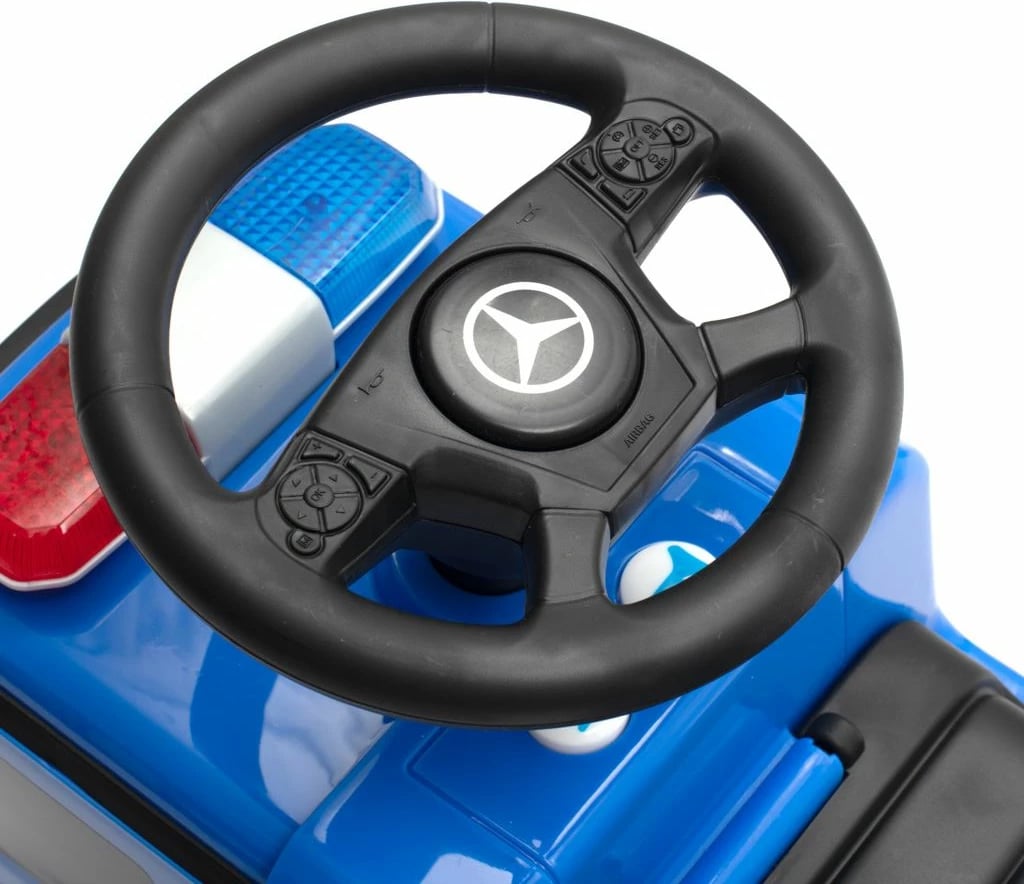 makinë ride-on fëmijësh, Baby Mix, Mercedes POLICE, me drita e tinguj, ngarkesë 25 kg, për 12m+, blu