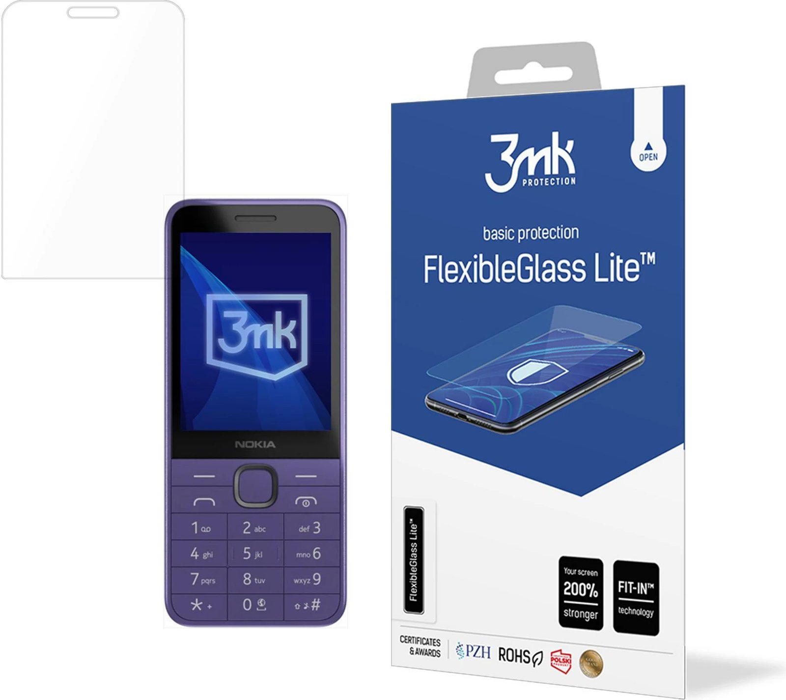 Xham hibrid mbrojtës 3mk FlexibleGlass Lite për Nokia 235 4G / 215 4G, Transparent