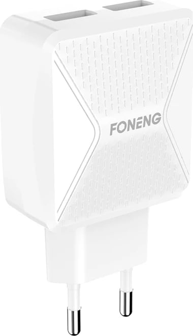 Karikues GaN Foneng EU50, 35W, 2x USB-C, me kabllo USB-C në Lightning, Bardhë