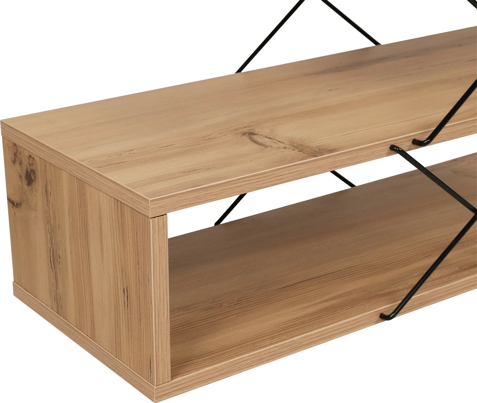 Komodë TV Hanah Home, dizajn zigzag, ngjyrë lisi