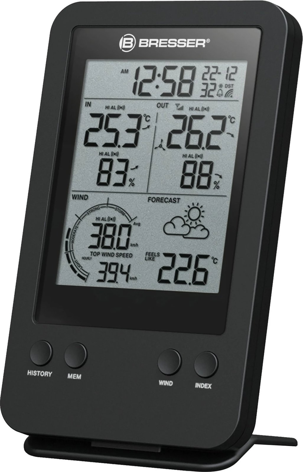 Stacion moti Bresser Windmesser 3-in-1, digjital, i zi Stacion moti Bresser Windmesser 3-in-1, digjital, i zi