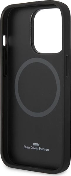 Mbështjellës BMW BMHMP14L22RPSK për iPhone 14 Pro 6.1", Leather Seats Pattern, MagSafe, i zi