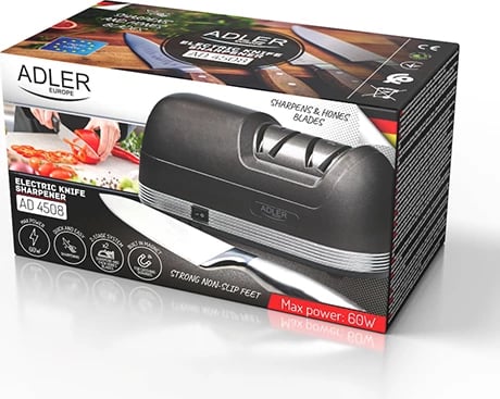 Mprehës elektrik thikash, Adler AD 4508, 2 faza, udhëzues këndesh, 60 W